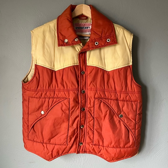 Vintage 70s Snowdrift Puffer Vest Sz L - Picture 1 of 5